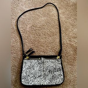 Fossil leather and cowhide crossbody purse